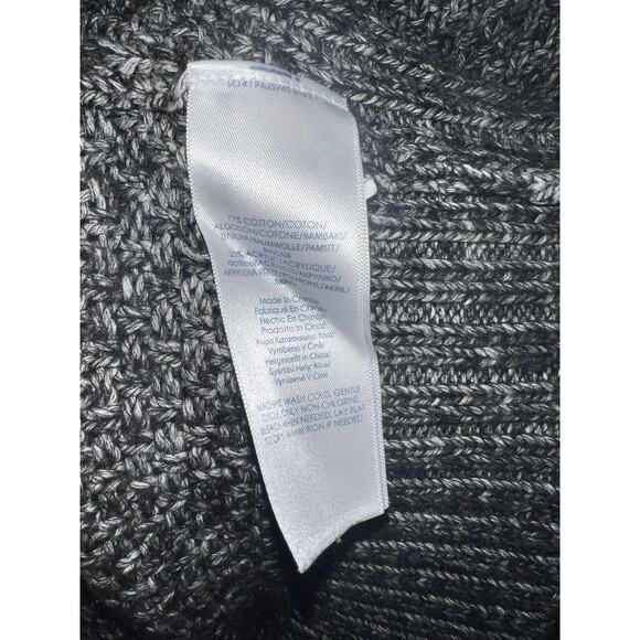 Chaps size L cotton blend pullover sweater black & white knit Ralph Lauren EUC - Picture 3 of 7